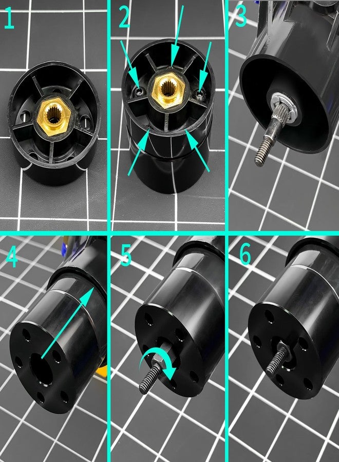 WEFEINO 4PCS Aluminum RC Hex Combiner Wider Front Wheel Hubs Adapter +19mm Upgrade Parts for 1/10 Tamiya Clod Buster 4×4×4 RC Car - Image 5